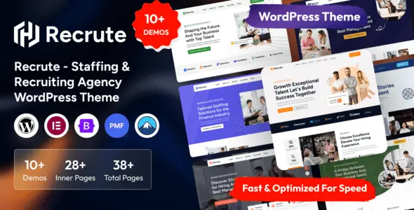 Recrute recruitment agency WordPress theme homepage preview