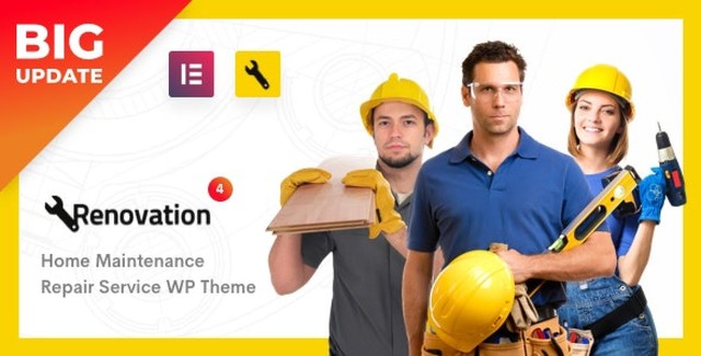 Renovation WordPress theme homepage demo for repair and maintenance service businesses