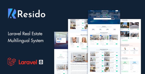 Resido multilingual real estate directory Laravel PHP script interface