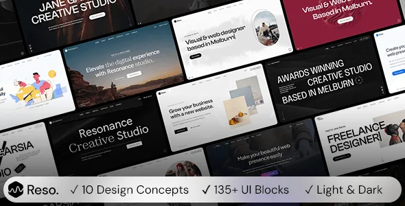 Resonance creative WordPress theme for agency and portfolio websites