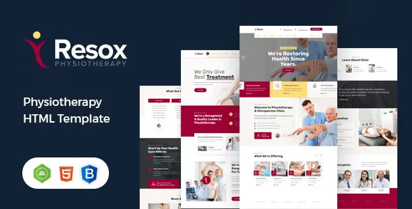 Resox physiotherapy responsive HTML template homepage preview