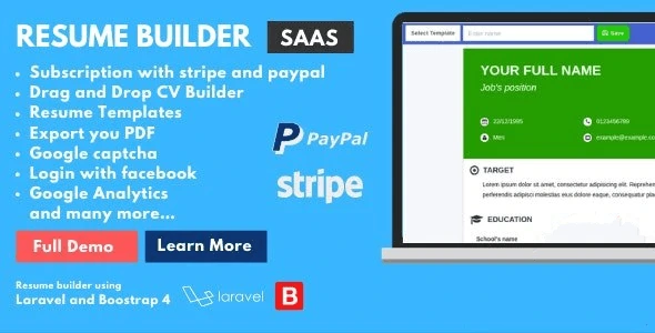 ResumeFaGo real-time resume builder PHP script interface