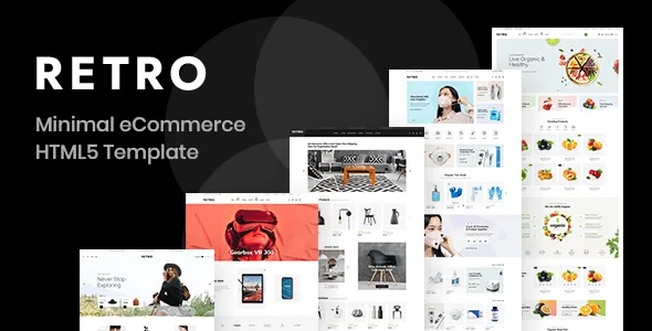 Retro clean minimal HTML5 e-commerce template showcasing a responsive grid-based online store layout