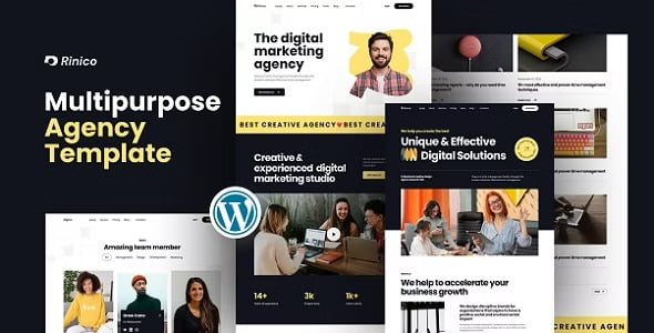 Rinico multipurpose agency WordPress theme built with Elementor