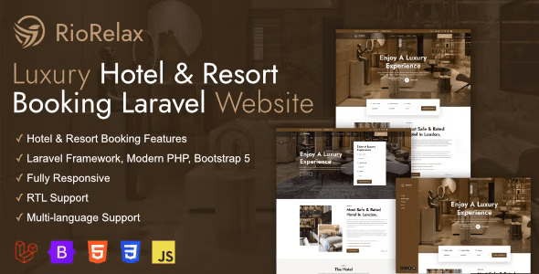 RioRelax Laravel hotel and resort booking script interface