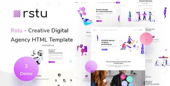 Rstu responsive digital agency HTML template with Bootstrap 1170 grid layout