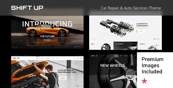 ShiftUp car repair WordPress theme preview for automotive service websites