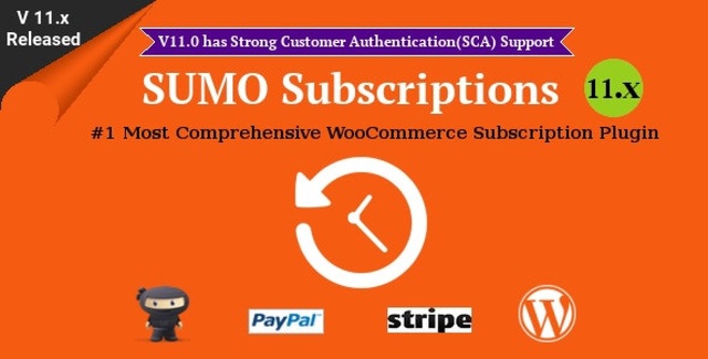SUMO Subscriptions WooCommerce plugin dashboard showing subscription management options