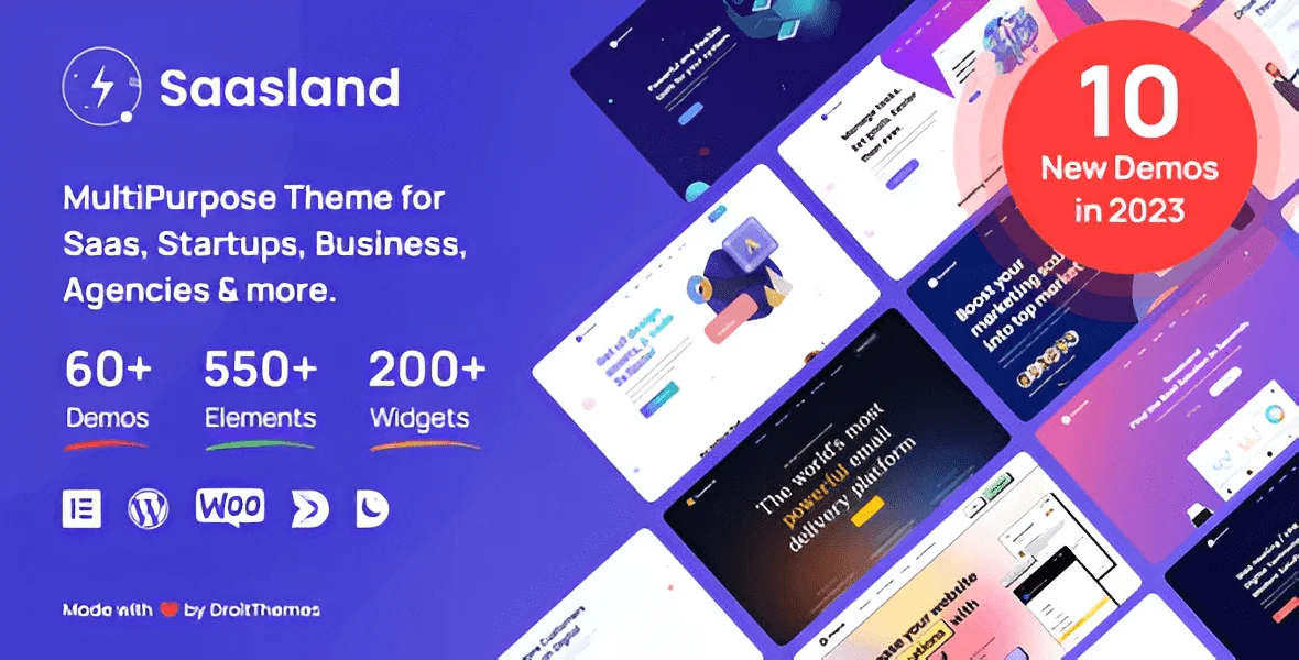 SaasLand multi-purpose WordPress theme for SaaS and startup websites
