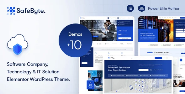 Safebyte IT solutions WordPress theme for technology companies