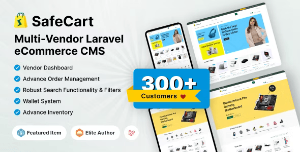 Safecart multi-vendor ecommerce platform Laravel PHP script dashboard