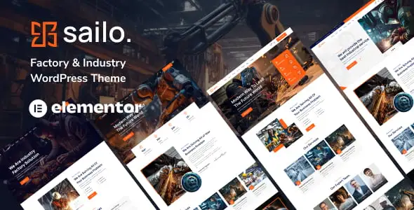 Sailo industrial WordPress theme for factory and construction websites