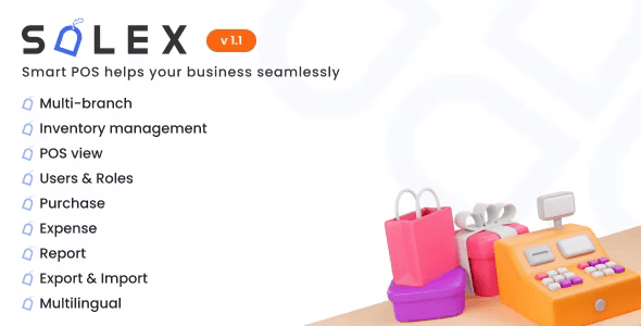 SaleX POS inventory management dashboard showing multi-branch sales and stock overview