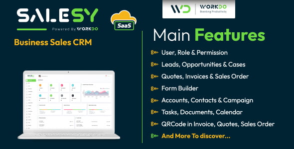 Salesy SaaS business sales CRM PHP script dashboard interface