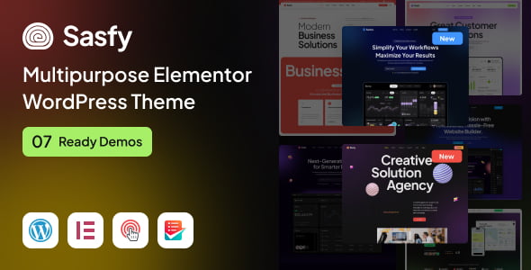 Sasfy multipurpose Elementor WordPress theme professional business website design