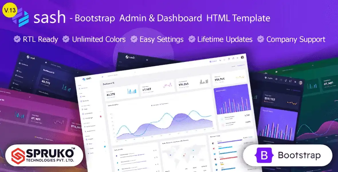 Sash Bootstrap 5 admin dashboard template interface