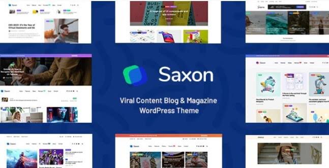 Saxon WordPress blog and magazine theme homepage layout