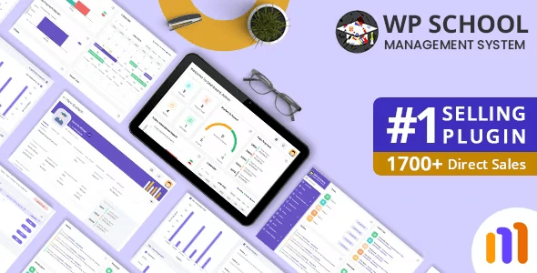 School Management System WordPress Plugin dashboard showing student and teacher modules