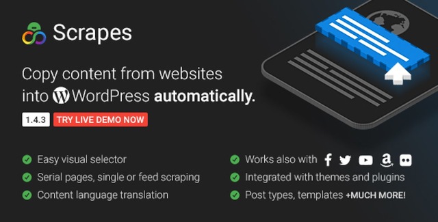 Scrapes WordPress scraper and content crawler plugin interface