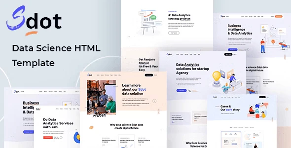Sdot data science HTML template homepage preview