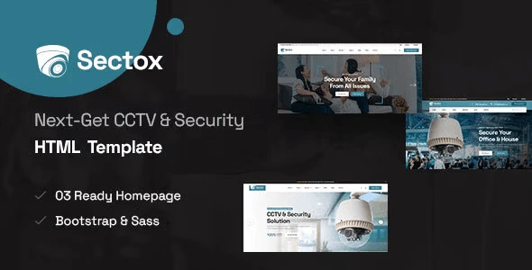 Responsive CCTV and security HTML template for security company websites