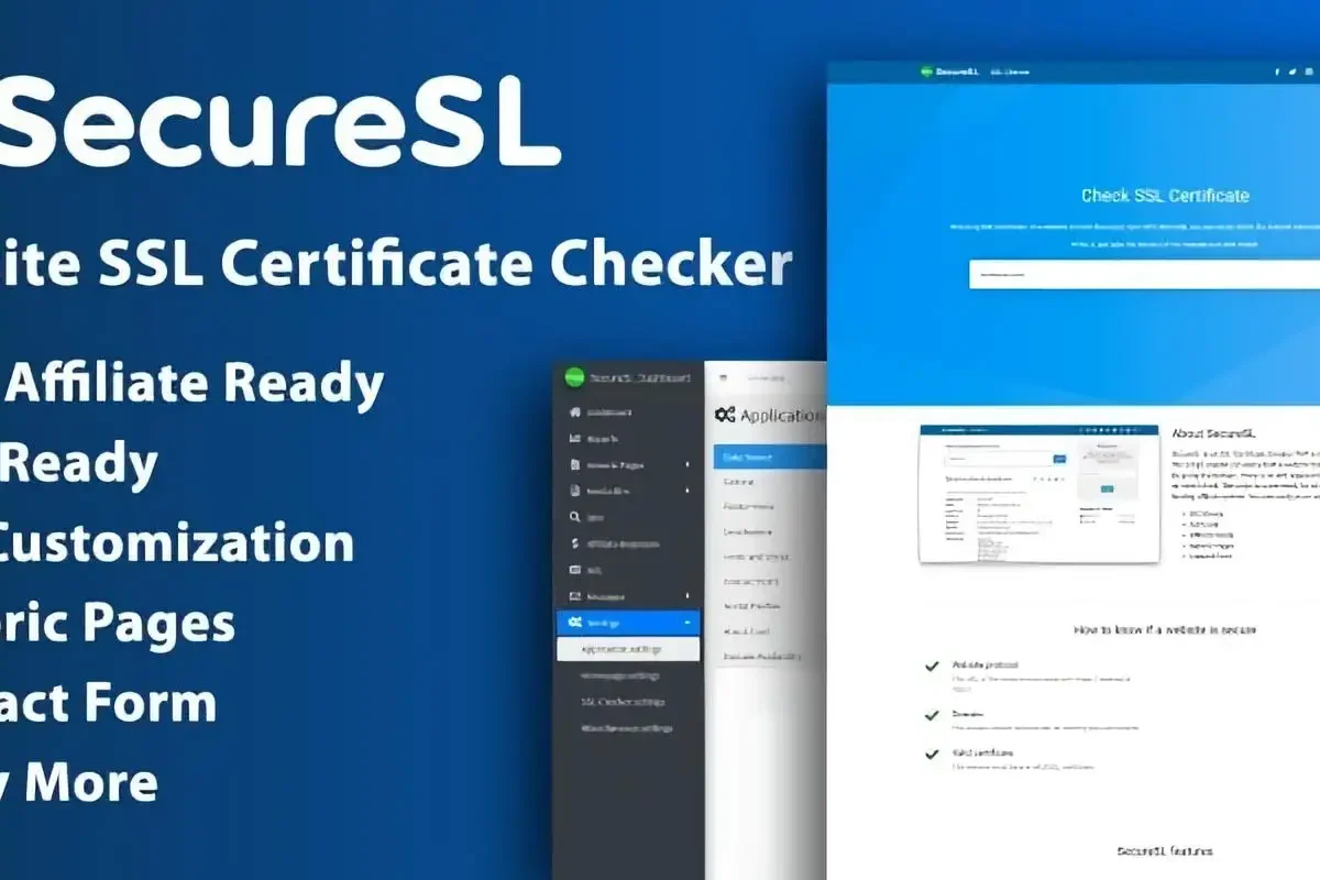 SecureSL SSL Certificate Checker PHP Script admin dashboard showing domain verification results