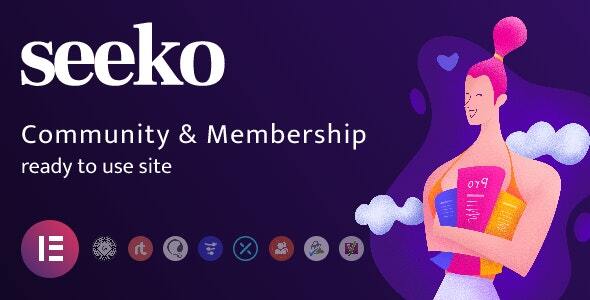 Seeko BuddyPress community theme with Elementor design interface