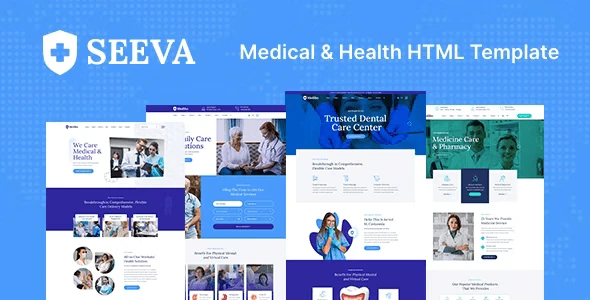 Seeva medical HTML template homepage design for healthcare and hospital websites