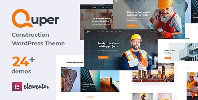 Quper construction and architecture WordPress theme demo preview