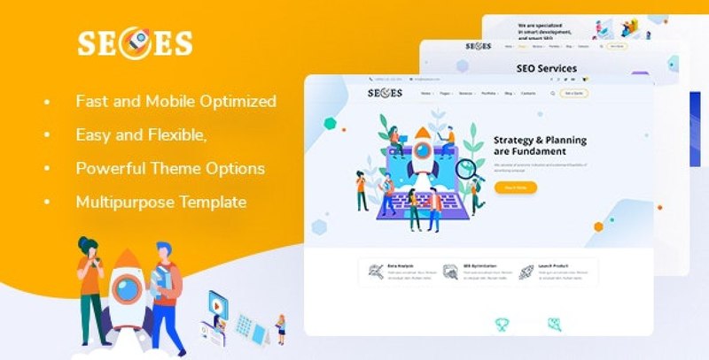 Seoes marketing agency WordPress theme homepage layout
