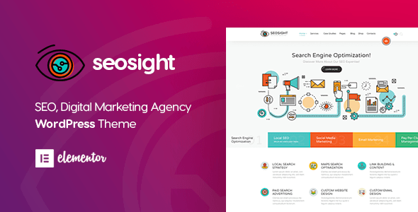 Seosight SEO WordPress theme preview for digital marketing agencies