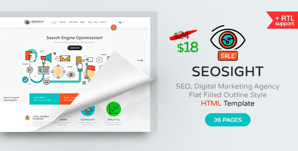 Seosight SEO agency HTML template homepage design preview