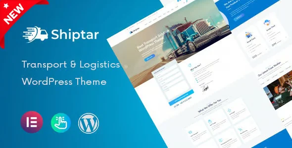 Shiptar transport and logistics WordPress theme with modern responsive design