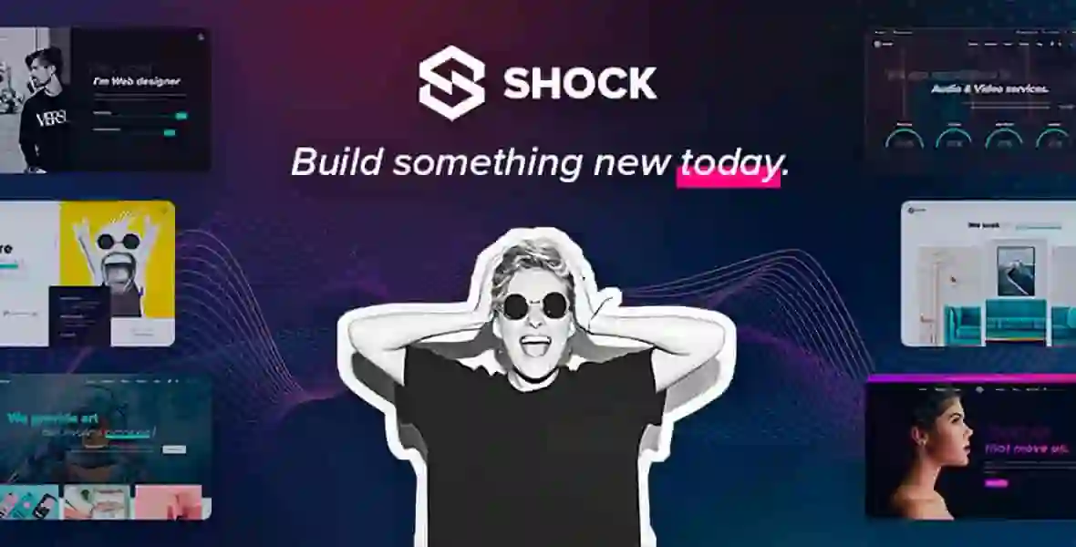 Shock creative multipurpose Bootstrap 5 HTML template preview showing responsive agency portfolio layout