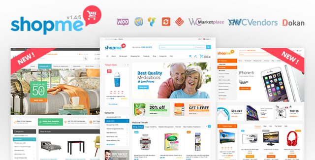 ShopMe WooCommerce WordPress theme homepage layout preview