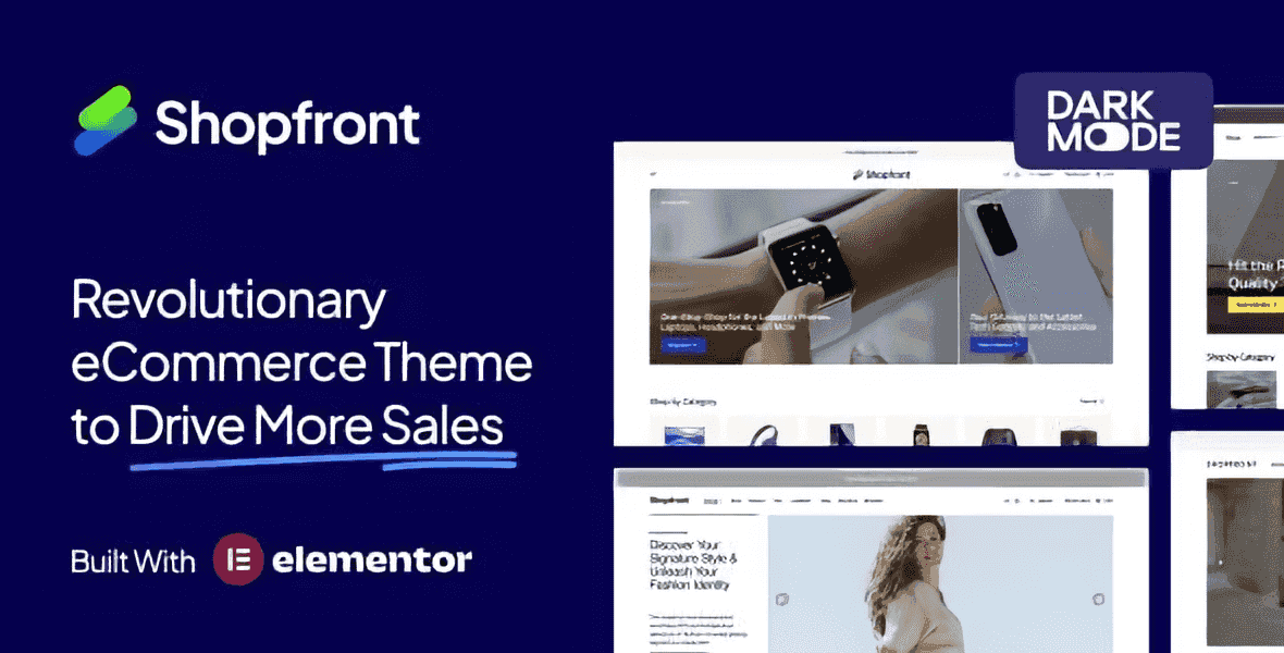 Shopfront Elementor Pro e-commerce WordPress theme storefront preview