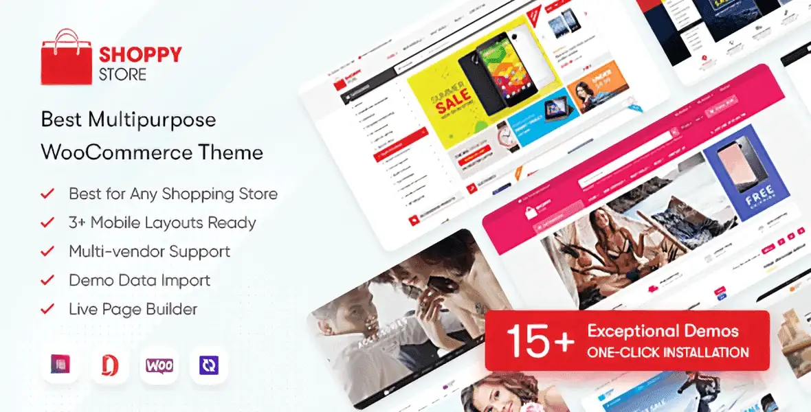 ShoppyStore multipurpose WooCommerce WordPress theme with responsive design and multiple homepage layouts