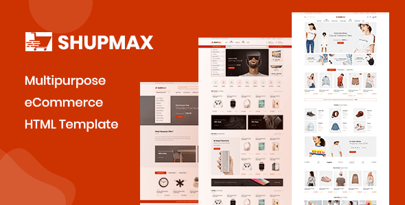 Shopmax multipurpose ecommerce HTML template preview showing responsive Bootstrap layout