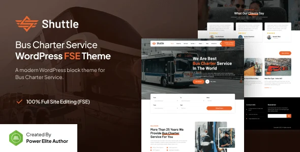 Shuttle bus charter WordPress theme professional transportation website design
