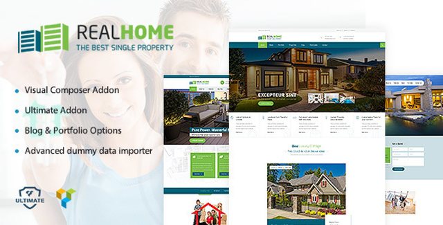 Single property WordPress theme showcasing a luxury home with floor plans and video tour features