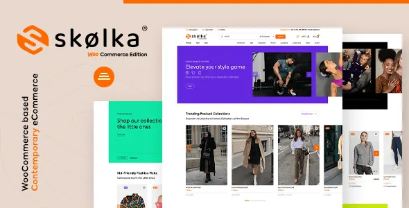 Skolka Elementor WooCommerce theme homepage showing fashion store layout with product grid