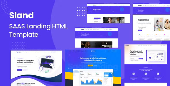 Sland software company landing page HTML template preview