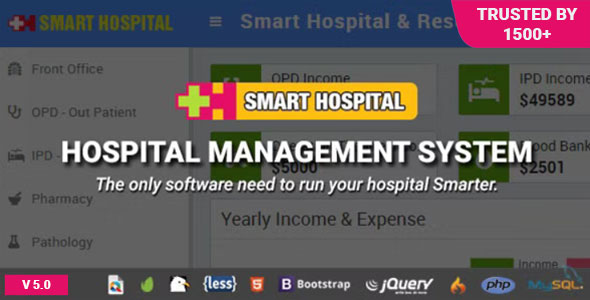 Smart Hospital v4.0 hospital management system PHP script dashboard interface
