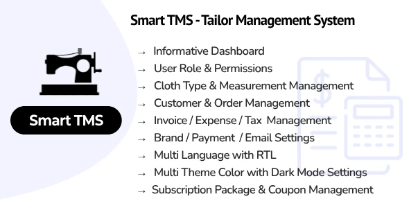 Smart TMS tailoring management system PHP script for bespoke apparel businesses