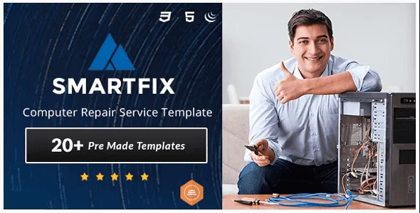 SmartFix computer repair HTML5 template homepage preview