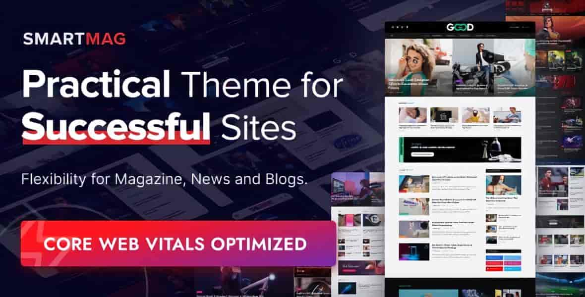 SmartMag magazine WordPress theme responsive homepage layout with article grids and review sections