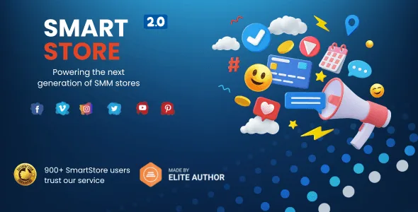 SmartStore SMM Store PHP Script dashboard for automated social media marketing reselling