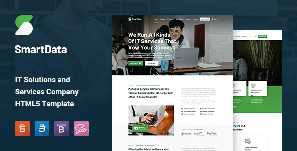 Smartdata IT Solutions HTML5 Template professional website design for technology companies