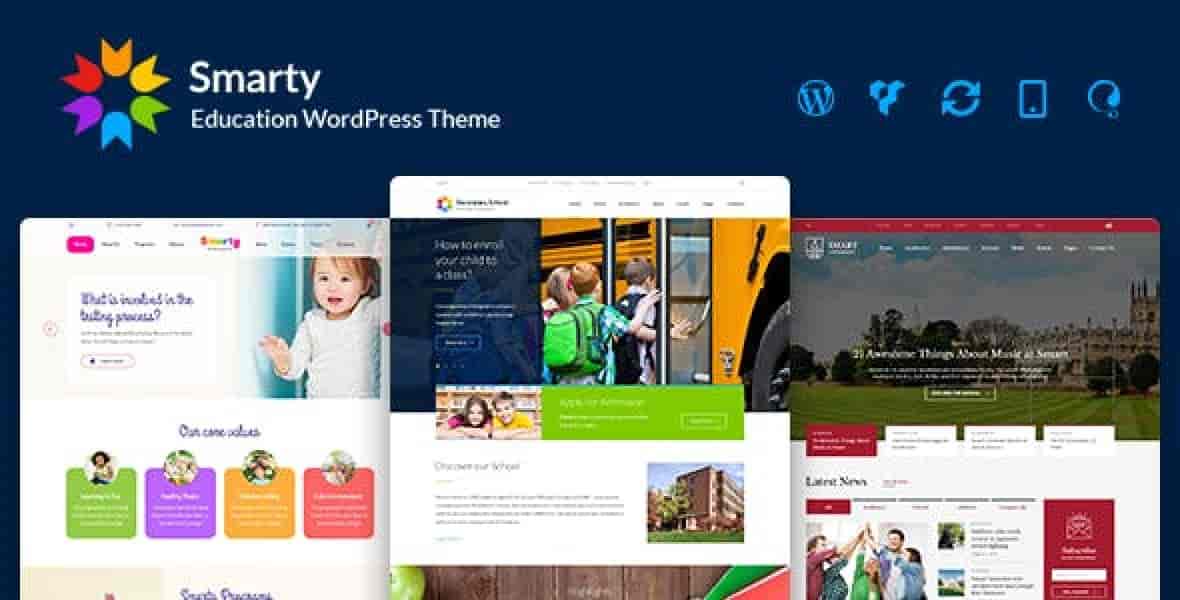Smarty education WordPress theme for kindergarten with MasterStudy LMS and modern school design