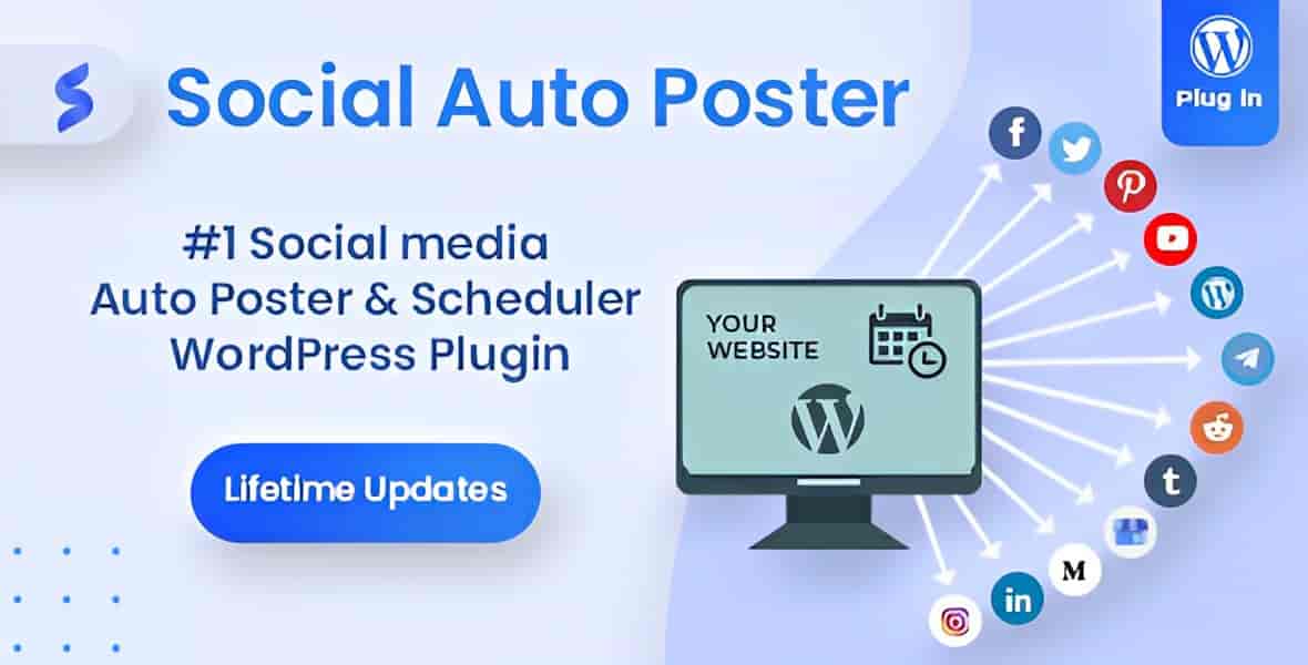 Social Auto Poster WordPress plugin dashboard showing social media scheduling interface